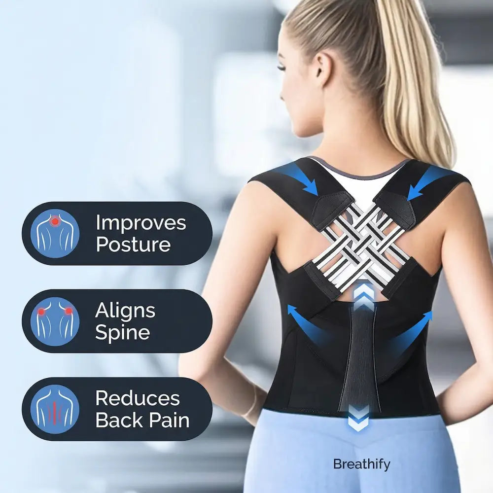 posture corrector belt with adjustable straps back support features