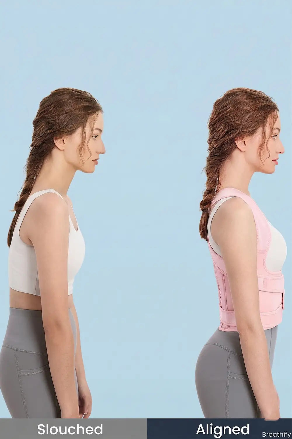 before and after posture correction showing back alignment improvement